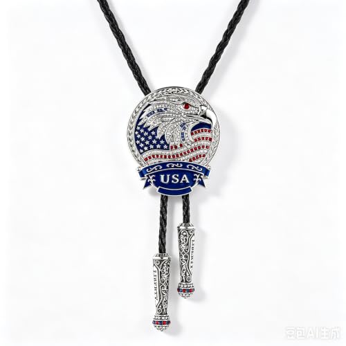 Image of GelConnie Bolo Ties for Men Women Western Cowboy Tie Mens Western Necklace Leather Necktie Gold Bolero Tie Cowboy Necklace