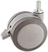 Shepherd Softech Series 75mm Diameter Soft Tread Unhooded Twin Thermoplastic Elastomer Wheel Caster with Brake, 3/8" Diameter x 3/4" Length UNC16 Threaded Stem, 165 lbs Capacity, Gray