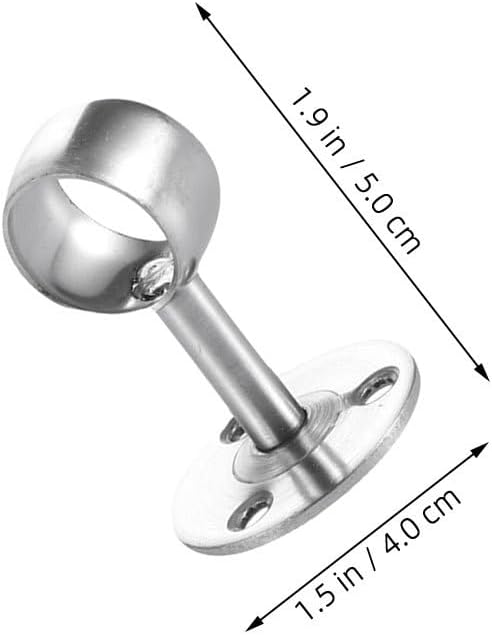 Ipetboom 10pcs Ceiling Curtain Rod Brackets: Heavy Duty Closet Pole Brackets - 19.5mm Stainless Steel Curtain Rail Holder Wardrobe Rail Flange Socket Holder