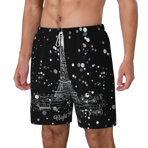 Short de plage double couche Tour Eiffel short de bain homme stretch - 2