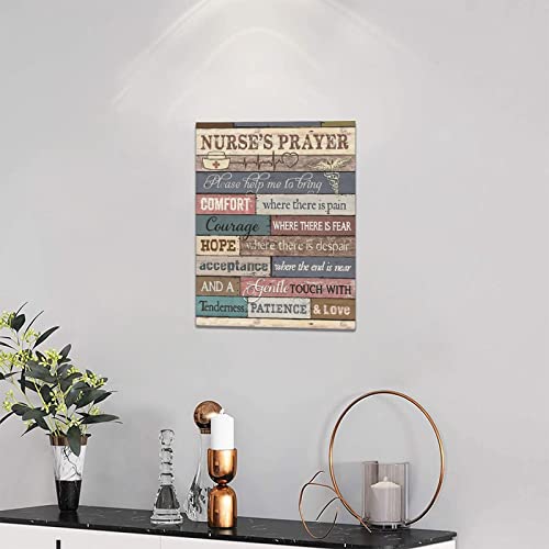 In This Office Nurse Office Wall Art Nurse's Prayer Pictures Wall Decor Medical Staff Inspirational Quotes Nurse Gifts Canvas Prints Painting Modern Home Framed Artwork For Office Hospital 12"X16" #TOP2