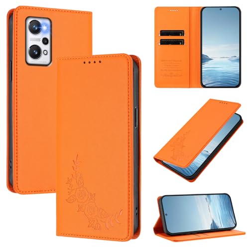 �X�}�z�P�[�X �Ή��@�� for Realme Q5 Pro / GT2,�Ή��@�� for Realme GT Neo2 / Neo 3T�yRFID�u���b�N�z�y�J�[�h�z���_�[�t�����z �}�O�l�b�g�J�� �X�^���h�@�\�t���z�X�}�z�P�[�X Orange