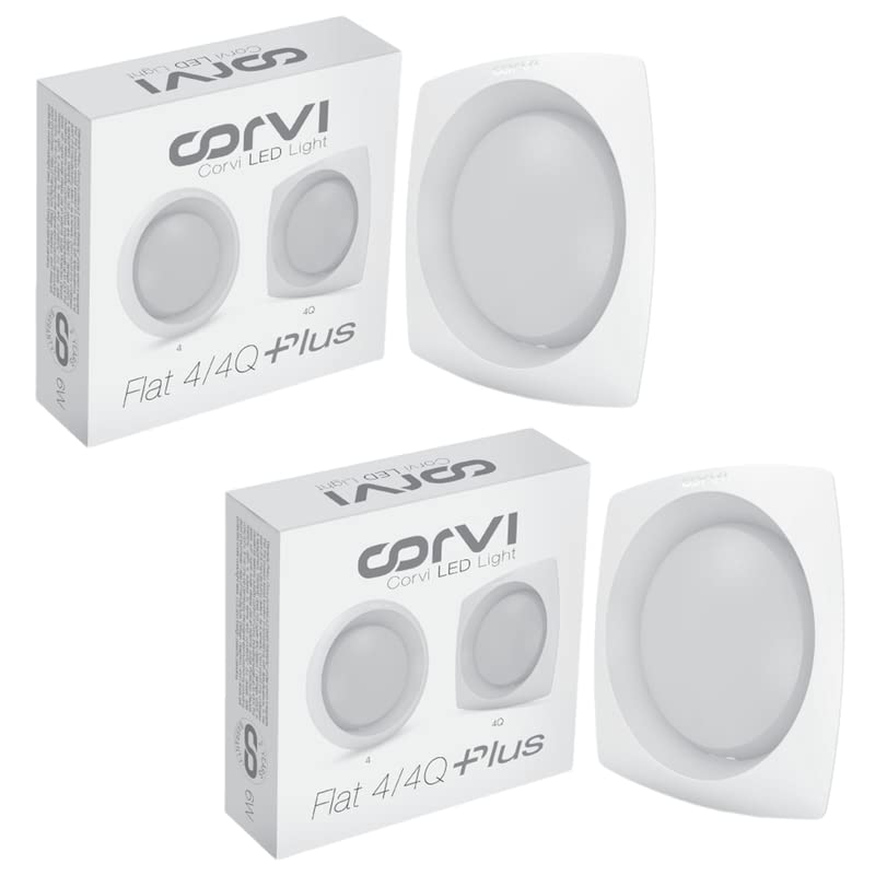 CORVI LED Flat 4Q Square Ceiling Panel Light | 9 Watts illumination using 6 Watts power | Slim, Driverless & Dimmable| Backlit for maximum output | 3000K Warm White (Pack of 2)