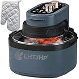 Rotatable 8-in-1 Air Fryer Toaster Oven Combo 7.5QT Large Glass Air Fryer, Rapid...