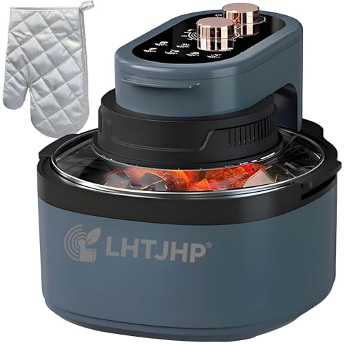 Rotatable 8-in-1 Air Fryer Toaster Oven Combo 7.5QT Large Glass