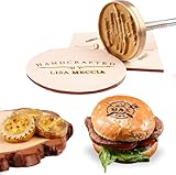 Hierro de marca personalizado para hamburguesa, logotipo personalizado para madera, cuero, barbacoa, coco, carne (1,2 cm)