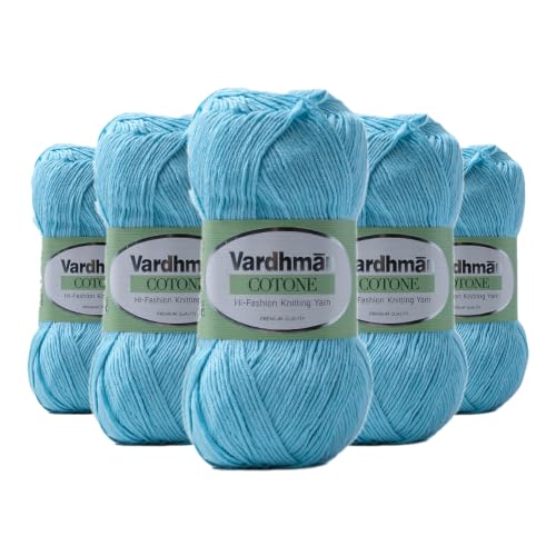 Image of Vardhman Cotone Cotton Acrylic Yarn 6 Ply Fine Weight Yarn | Pack-5