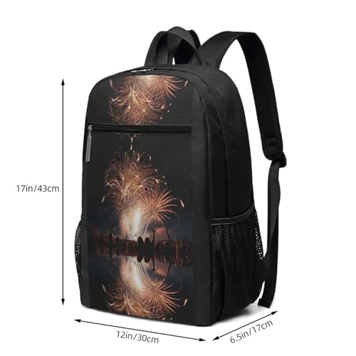 Fireworks Backpack 17 Inches, Unisex Sports Rucksack, Large-Capacity Travel Bag, Business Backpack.3