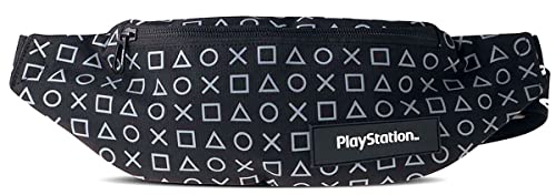 PlayStation Button Symbols - Riñonera Unisex, Negro, Talla única, Clásico