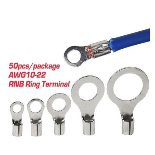 Terminales de ojo para cable eléctrico de 0.5-2.5 mm² con agujero de 10mm, pack de 50 uds. 3
