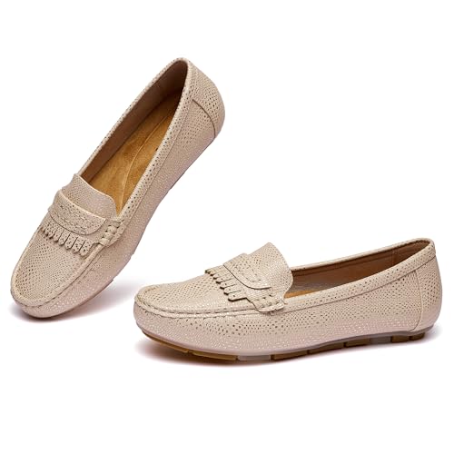 Image of Women's Business Loafers Work Casual Flats Shoes Lightweight Penny PU Leather Slip On Walking Shoes