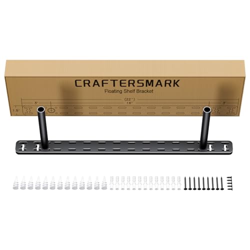 1pc Floating Shelf Hardware Heavy Duty Hidden Shelf Brackets Support,Wall Mounting Invisible Floating Shelves Bracket Without Jig (22" x 8" x 1.5" Without Tools) by Craftersmark - Used condition - US$28.55
