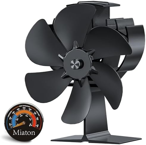 Miaton Log Burner Fan Silent Operation | 6-Blade Stove Fans for W...