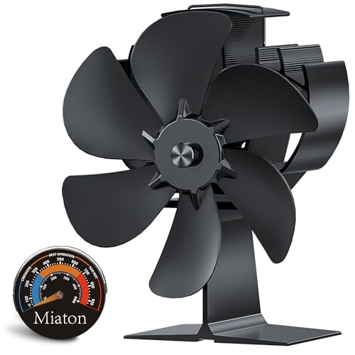 Miaton Wood Stove Fan Heat Powered | Non Electric Heat Activated Fan for Wood Burning Stove/Log Burner | Thermoelectric Fireplace Fan| W/wood Stove Accecories