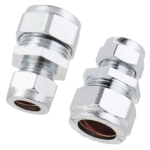 Unión reductora de compresión de 15 mm x 10 mm para reparar fugas y modificar tuberías 2