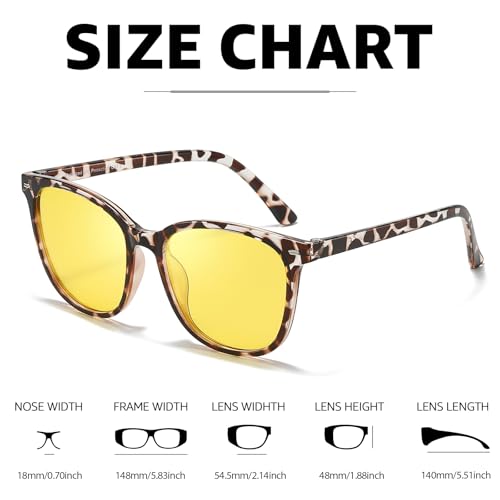 Image of Myiaur Polarized Night Vision Glasses for Women, Anti-Glare Yellow Lens