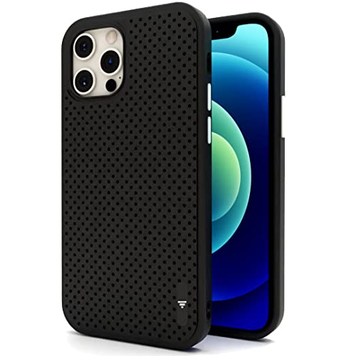 Image of Totem Graphene Case for iPhone 12 Pro Max Back Case Cover | 10ft Drop Protection | Heat Dissipation | Non Magsafe (TPU, Black)