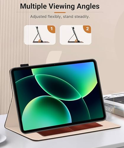 Image of TGK Flip Cover Case for Xiaomi Mi Pad 8 /8 Pro /Mi Pad 7 /7 Pro 11.2 inch Tablet with Stylus Holder (Brown)