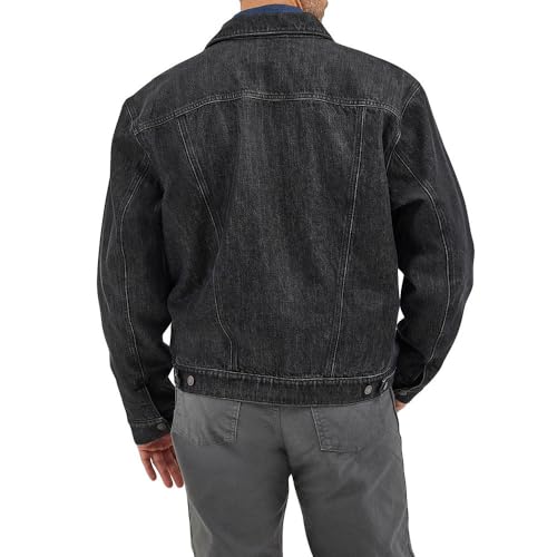 Wrangler Men's Washed Black Blanket Lined Denim Jacket3
