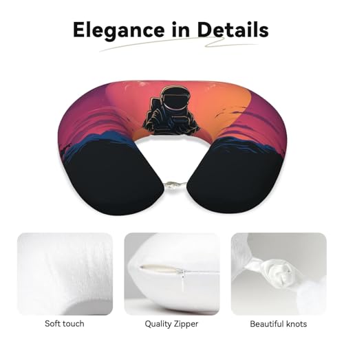 Almohada de viaje espuma viscoelástica negra ergonómica miniatura 3