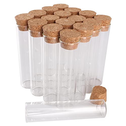 48個22mlコルク栓付き透明ガラス瓶ガラス試験管ガラスバイアルガラス瓶