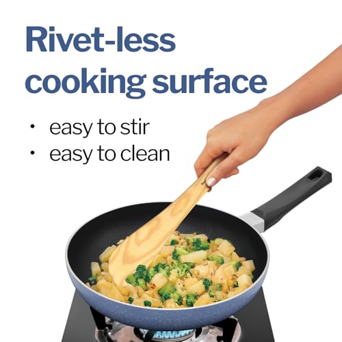 Image of Hawkins Quik Gift Set of 3 Nonstick Frying Pans | Induction & Gas Compatible | Rivet-Less Design for Easy Cooking & Cleaning | Grey (IQFS)