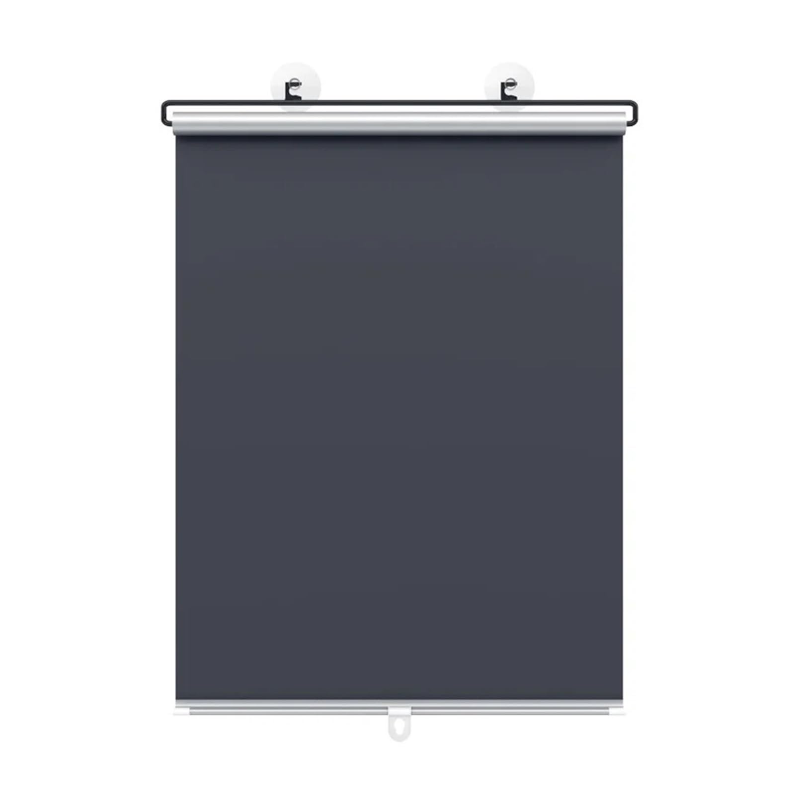 Suction Blinds For Windows Retractable Cordless Roller Blinds With 3pcs Suction Cups Titanium Silver/Green Full Blackout Sunshade Curtain Without Drilling(Titanium Silver,58X125cm)