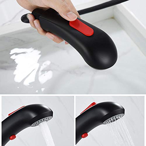 Grifo de lavabo de latón negro con acabado mate premium y caño elevable 6