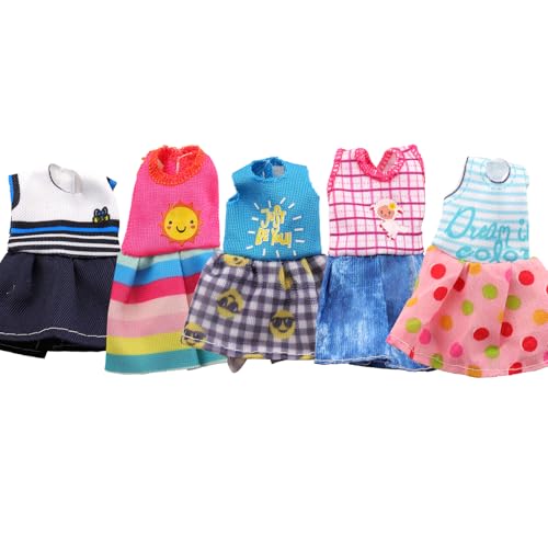 Miunana 12 Kleidung Schuhe für 6 Zoll 15 cm Puppen = 10 Kleider + 2 Schuhe für Mädchen Puppen
