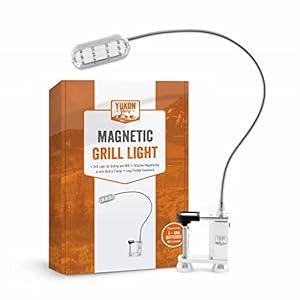 Yukon Glory Bright and Durable Magnetic LED Grill Light for Grilling and BBQ, Attaches Magnetically or with Built in Clamp, Long Flexible Gooseneck, Perfect for Blackstone Grills