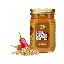 Green Jay Gourmet Smoky Chipotle Spicy Mustard - Natural Specialty Spread & Condiment - Tangy Handmade Marinade Dressing & Dip for Salads, Sandwiches, Meats - No Gluten or Preservatives - 13 Ounce