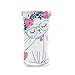 HUSSRITY Eyeglasses Case Cute Floral Cat Sunglasses Pouch Soft PU Leather Squeeze Top Eyeglass Holder Portable Glasses Case For Women Men