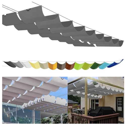 Voile d'ombrage ondulée et imperméable toile rétractable multicolore