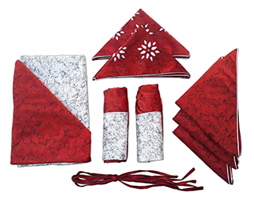 Image of Home Sajja Premium Velvet 1 Diwan Sheet, 2 Bloster with Dori, 5 Cushions Cover, Size- 60 x 90, Colour-Red & White