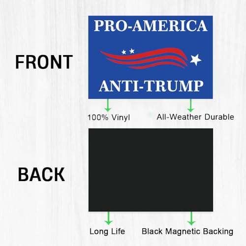 Image of 2 Pack Pro America Anti Trump Car Magnet - Anti Trump Car Magnets Auto Truck Fridge Magnetic Decal Bumper Magnet