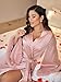 Satin Robes for Women Bridal Bridesmaids Robe Silk Robe with Faux Fur Trim Satin Bell sleeves Wedding Dressing Gown (US, Alpha, Medium, Regular, Regular, Pink)