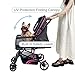 PETS TUFF 22” Buddy Buggies Foldable Pet Stroller - Shock Absorbing Frame with Storage - Machine Washable Fabric - Durable Mesh & UV Protected Retractable Canopy - Cat & Dog Stroller Up to 30lb