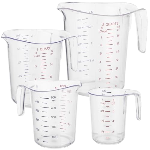 Set de 4 vasos medidores plásticos con asas 2 L total miniatura 2
