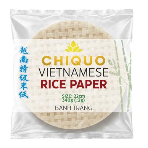 Chiquo Vietnamese Rice Paper 22cm 340g | Authentic Vietnamese Wrappers | Ideal for Spring Rolls Summer Rolls Asian Dishes | Easy to Use