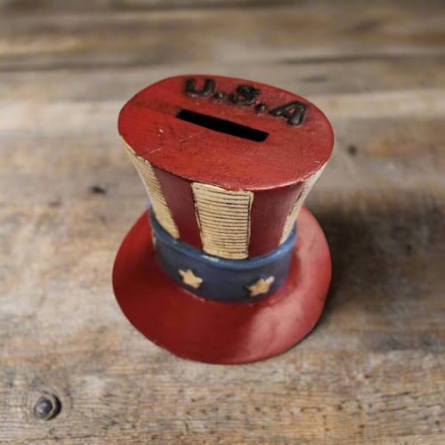 Hucha de hierro fundido con diseño de sombrero USA miniatura 3