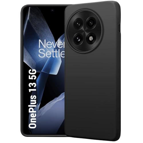 Image of LIRAMARK Liquid Silicone Soft Back Cover Case for OnePlus 13R 5G| Soft Micro-Fibre Lining Inside | Camera Protection Bump (Black)