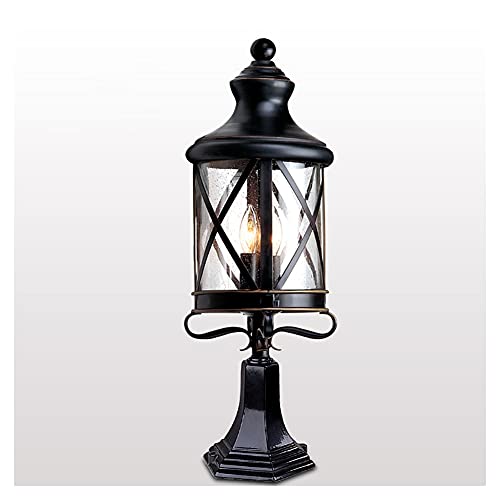 Lampadaire Extérieur Lampe Jardin Européenne Rétro Étanche En Jardin Paysage Pelouse S'allume En Plein Air En Verre Lanterne Table Lumière Colonne Lampe Villa Porte Poteau Clôture Pilier Rue Patio Ent