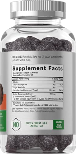 Horbäach CL18223 Horbaach Sugar Free Ceylon Cinnamon Gummies 2000Mg | 50 Count | Vegan thumb #1