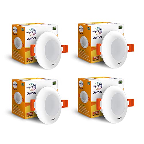 Garnet 3W Led Mini Downlight for Home & Cabinet| Cool Day White (6500K) | Compact Design with 120° Beam Angle | Recessed Down Light for False Ceiling 