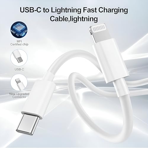 Image of iPhone 20W PD USB C to Lightning Cable 3.3FT [MFi Certified] Power Delivery Wire Type C Apple Charger Cord Fast Charging for iPhone 14|14 Plus|14 Pro|14 Pro Max|13| 13 mini|13 Pro|13 Pro Max|12|11