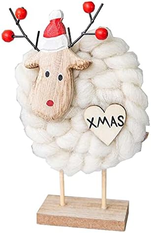Amazon Co Jp クリスマスの飾り ウールフェルト羊の木エルク高齢者の装飾屋内デスクトップの装飾 クリスマスプレゼント サイズ White Sheep おもちゃ