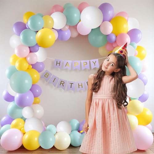 Image of Party Propz Birthday Decoration Items - 53 Pcs Multicolor Balloons for Decoration | Happy Birthday Decorations Kids Adults | Birthday Decorations for Girl Women | Balloons, Birthday Banner (Cardstock)