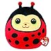 Ty- Squish a Boos Coccinella Morbido Peluche Cuscino Izzy-Rossa e Nera Pois- 39325-33 Ottima Idea Regalo per Grandi e Bambini-Ideale per Ogni Occasione, Colore Red/Black, 33 Centimetri, TY39325