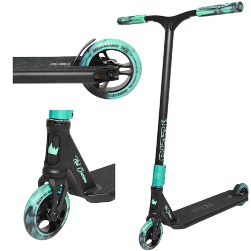 NKD Patinete de Acrobacias Rizz | Rodamientos ABEC-9 de Alto Rendimiento | Manillar 360° para Freestyle | Aleación de Aluminio 6061 Duradera (Negro Mint)