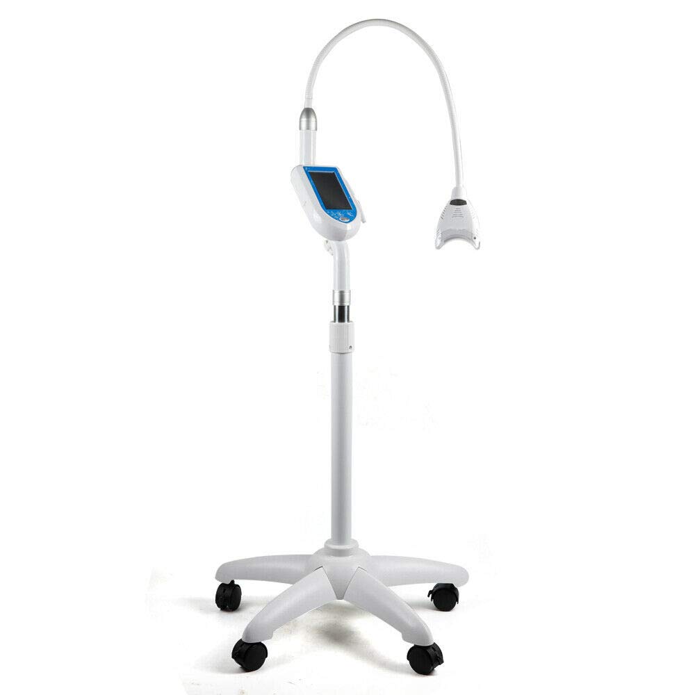 De-ntal Teeth Whitening Machine - Mobile LED Accelerator Tooth Bleaching Lamp with 5 inch Touchscreen Display, Adujustable Angle and Timing Professional LED Teeth Whitening Light